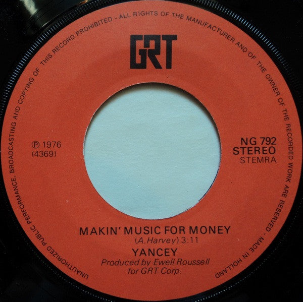 Celia Yancey : Makin' Music For Money (7")