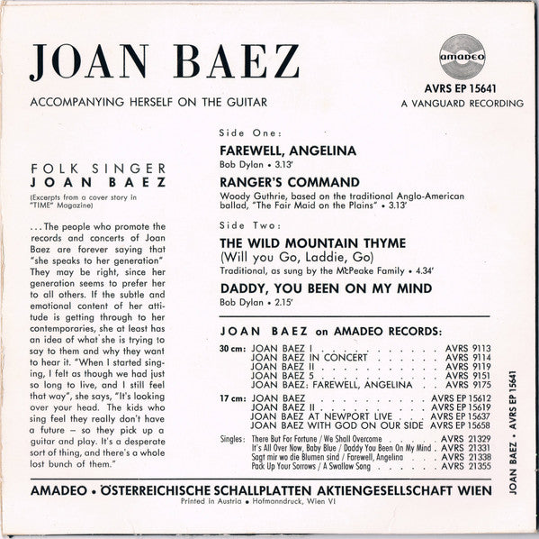 Joan Baez : Joan Baez (7", EP)