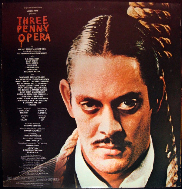 Kurt Weill and Bertolt Brecht : Three Penny Opera - Original Cast Recording (LP, Album, Quad, Gat)