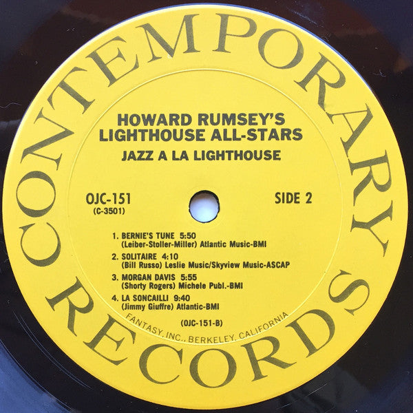 Howard Rumsey's Lighthouse All-Stars : Sunday Jazz A La Lighthouse, Vol. 1 (LP, Album, RE)