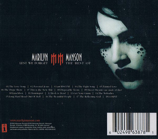 Marilyn Manson : Lest We Forget - The Best Of (CD, Comp)