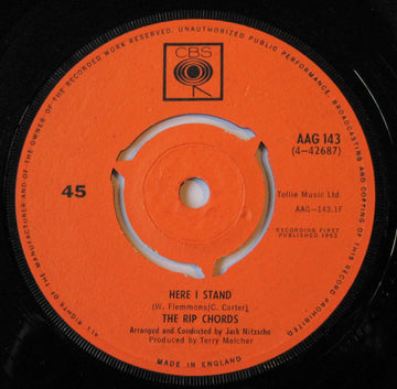 The Rip Chords : Here I Stand (7")