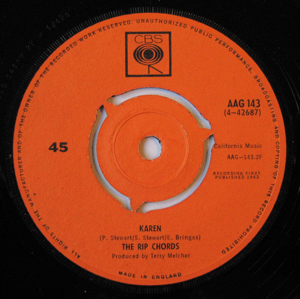 The Rip Chords : Here I Stand (7")