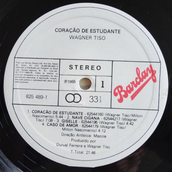 Wagner Tiso : Coração De Estudante (LP, Album)