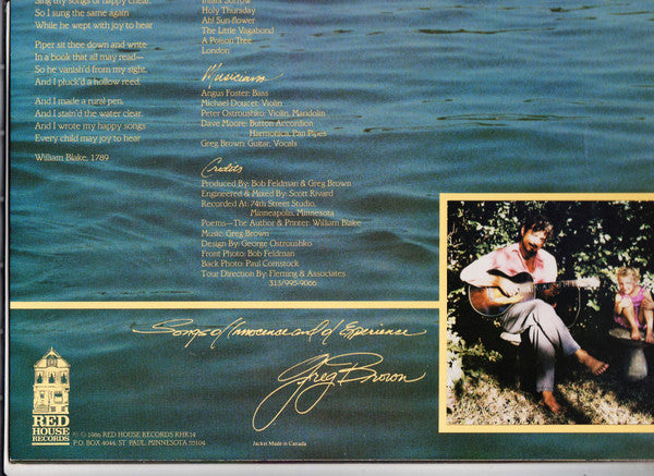 Greg Brown (3) : Songs Of Innocence And Of Experience (LP)