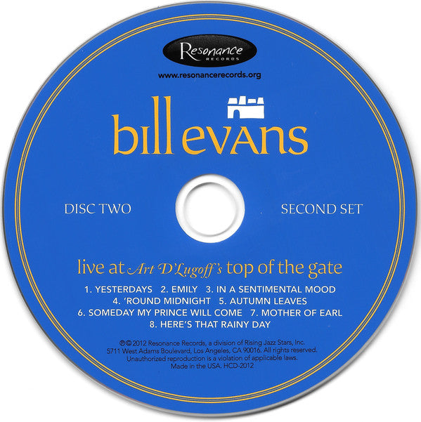 Bill Evans : Live At Art D'Lugoff's Top Of The Gate (2xCD, Album)