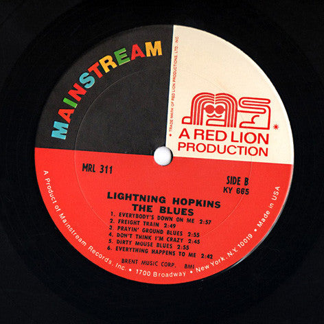 Lightnin' Hopkins : The Blues (LP, Album, Comp, RE, Uni)