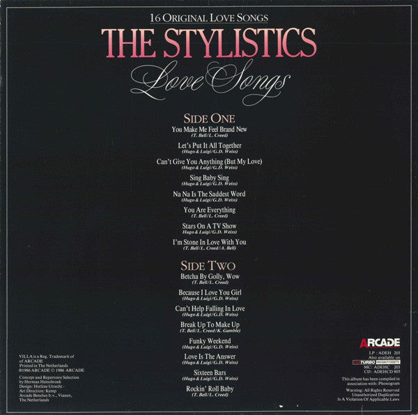 The Stylistics : Love Songs (LP, Comp)