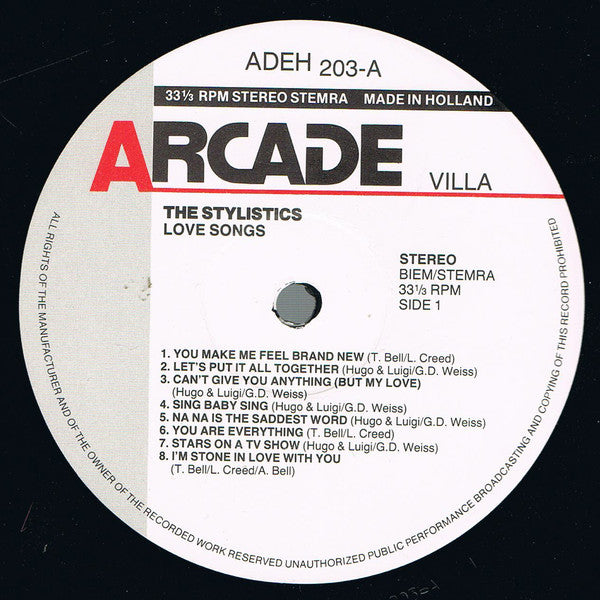 The Stylistics : Love Songs (LP, Comp)