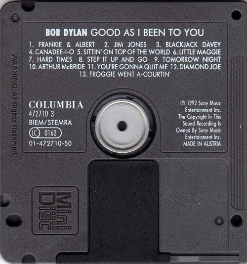 Bob Dylan : Good As I Been To You (MD, Album)