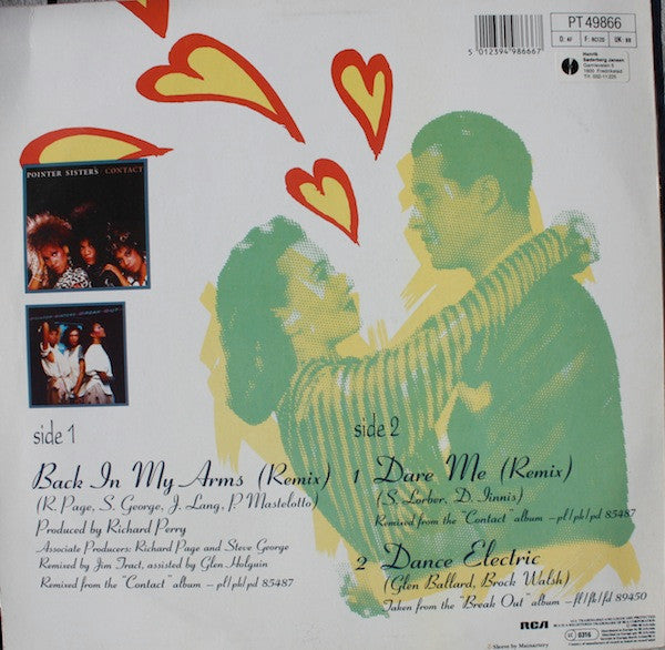 Pointer Sisters : Back In My Arms (12", Maxi)