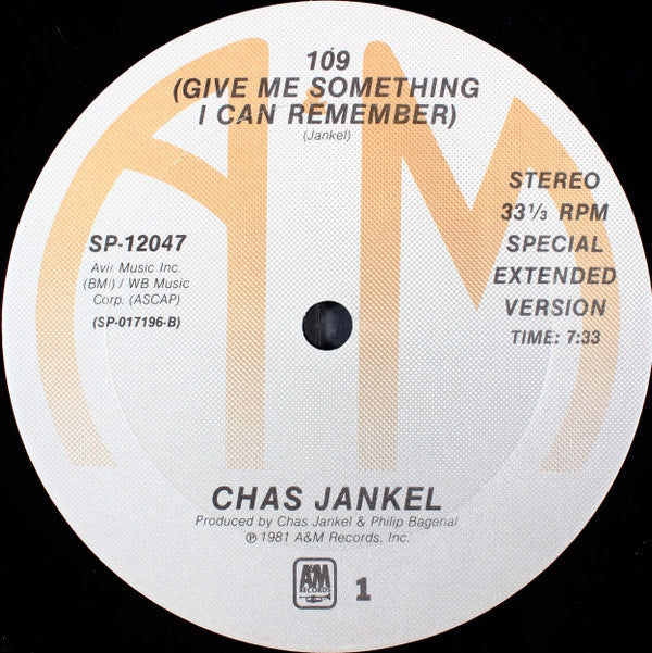 Chas Jankel : 109 (Give Me Something I Can Remember) (12")