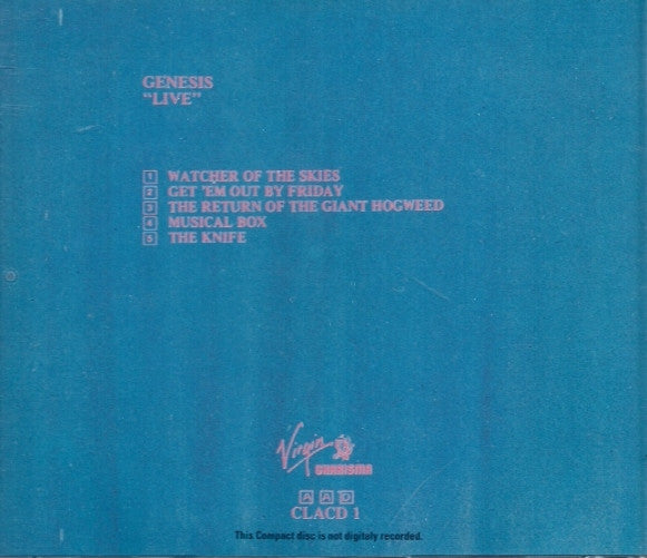 Genesis : Live (CD, Album, RE)