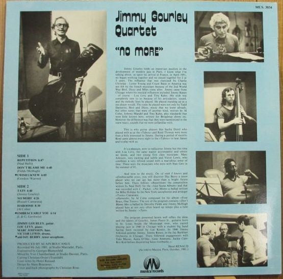 Jimmy Gourley Quartet : No More (LP, Album)