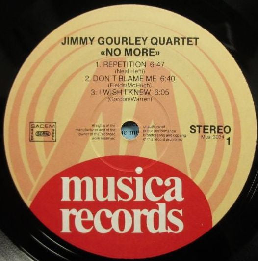 Jimmy Gourley Quartet : No More (LP, Album)