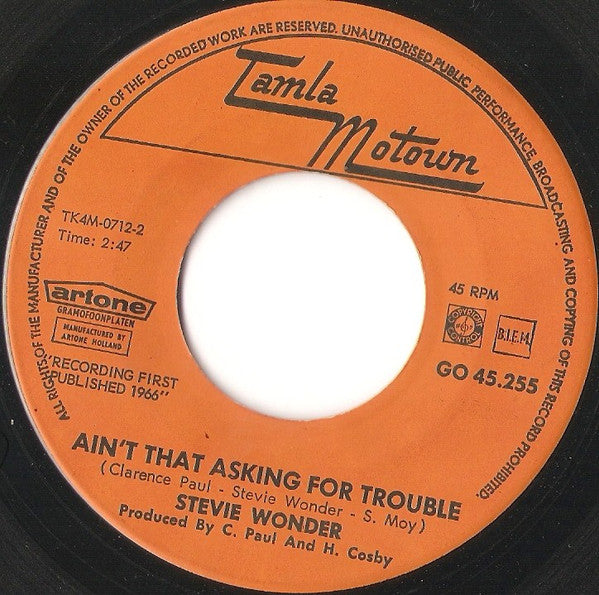 Stevie Wonder : Blowin' In The Wind  (7", Single)