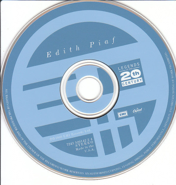 Edith Piaf : Legends Of The 20th Century (CD, Comp, RM)