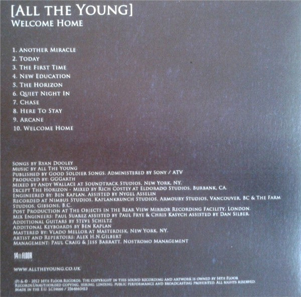 All The Young : Welcome Home (CDr, Album, Promo)
