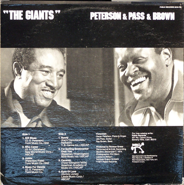 Oscar Peterson & Joe Pass & Ray Brown : The Giants (LP, Album, Ind)