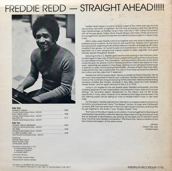Freddie Redd : Straight Ahead! (LP, Album)