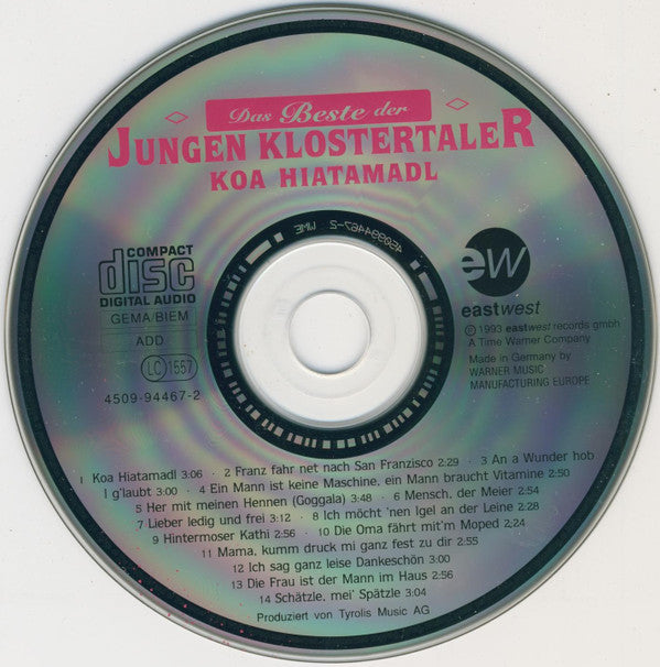 Die Jungen Klostertaler : Das Beste Der Jungen Klostertaler - Koa Hiatamadl (CD, Comp)