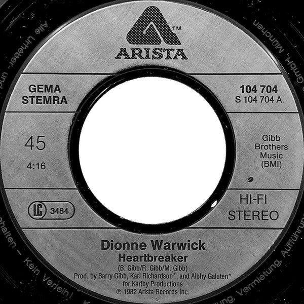 Dionne Warwick : Heartbreaker (7", Single)