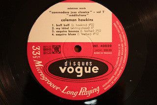 Coleman Hawkins : Meditations (LP, Album, Mono)