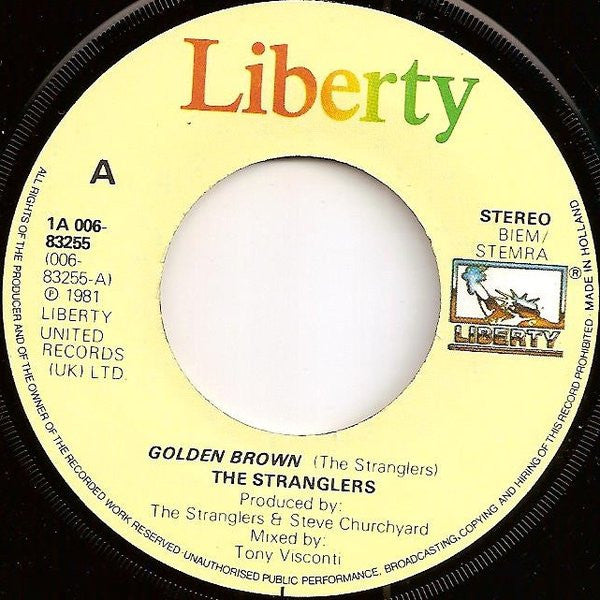 The Stranglers : Golden Brown (7", Single)