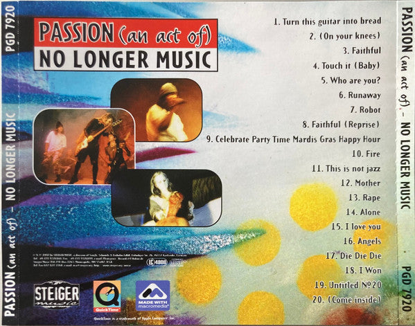No Longer Music : Passion (An Act Of) (CD, Album, Enh)