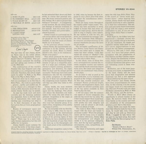Jimmy Smith : Hobo Flats (LP, RE)