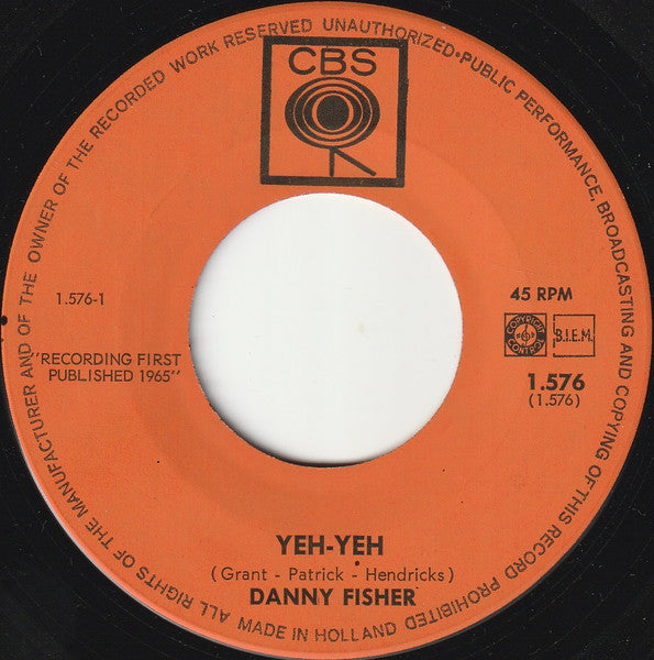 Danny Fisher (2) : Yeh-Yeh (7", Single)