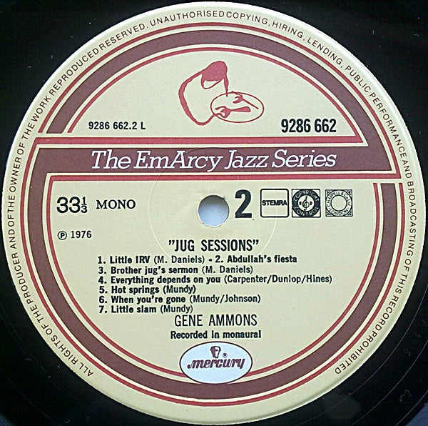 Gene Ammons : "Jug" Sessions (2xLP, Comp)