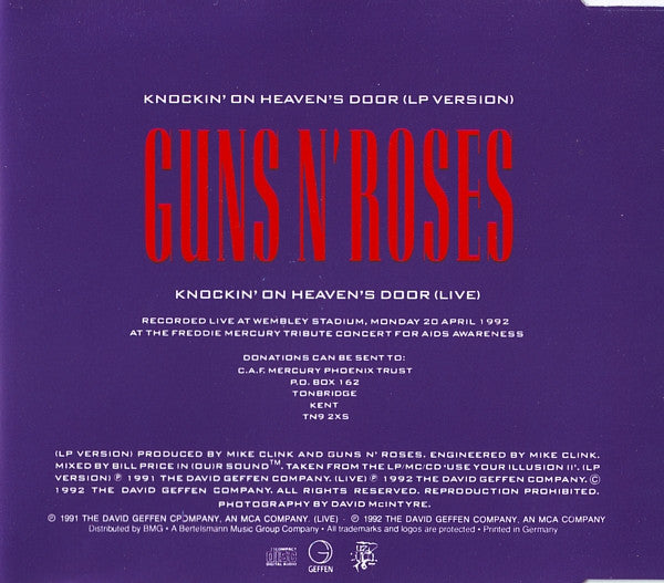 Guns N' Roses : Knockin' On Heaven's Door (CD, Single)