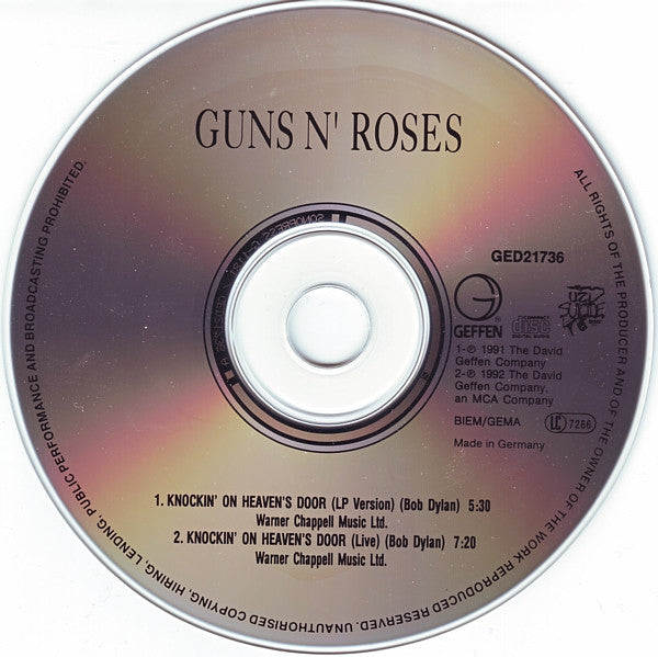 Guns N' Roses : Knockin' On Heaven's Door (CD, Single)
