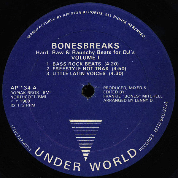 Bonesbreaks : Hard, Raw & Raunchy Beats For DJ's (Volume 1) (12")