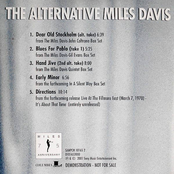 Miles Davis : The Alternative Miles Davis (CD, Promo, Smplr)