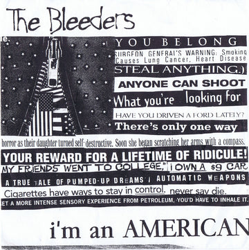 The Bleeders (2) : I'm An American (7", EP, Num, Red)