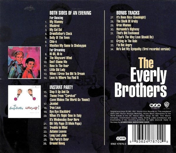 Everly Brothers : Both Sides Of An Evening & Instant Party (CD, Comp, RM)