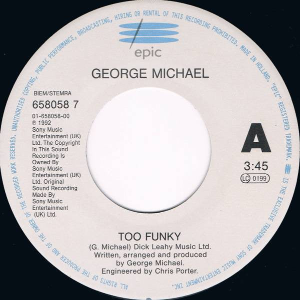 George Michael : Too Funky (7", Single)