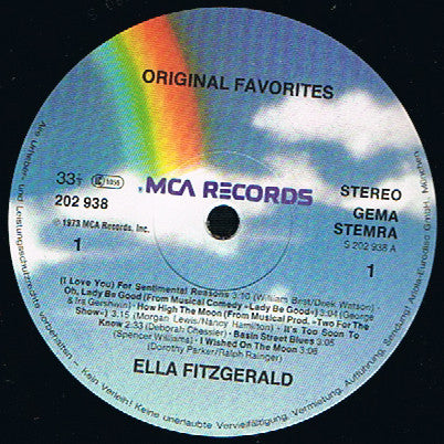 Ella Fitzgerald : Original Favorites (LP, Comp)