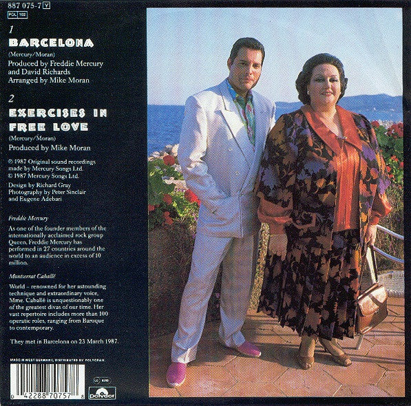 Freddie Mercury & Montserrat Caballé : Barcelona (7", Single)