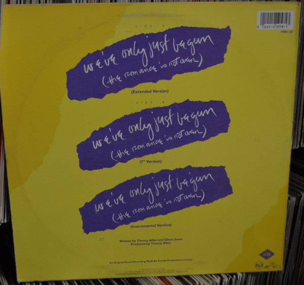 Glenn Jones : We've Only Just Begun (The Romance Is Not Over) (12")