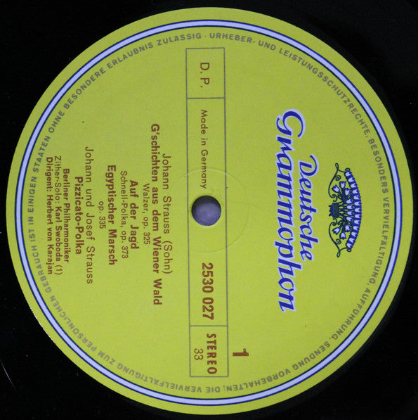 Johann Strauss Jr., Josef Strauß, Berliner Philharmoniker, Herbert von Karajan : Walzer - Polkas - Märsche (LP)
