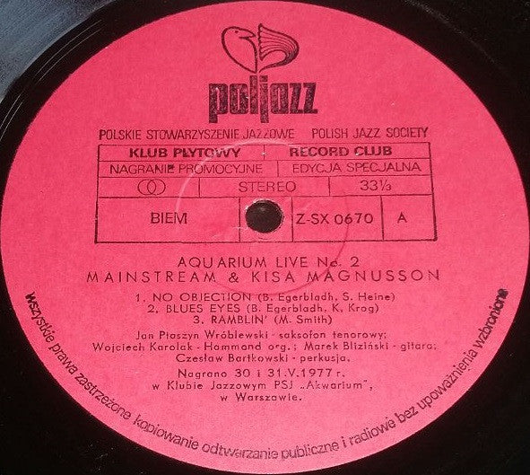 Mainstream (11) & Kisa Magnusson : Aquarium Live No. 2 (LP, Album)