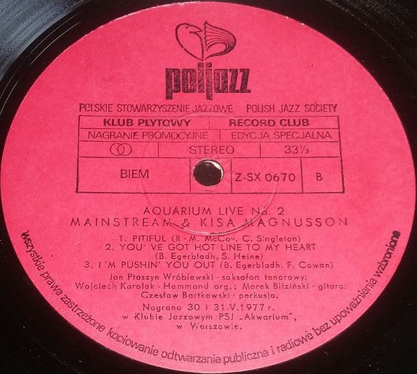 Mainstream (11) & Kisa Magnusson : Aquarium Live No. 2 (LP, Album)