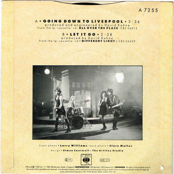 Bangles : Going Down To Liverpool (7", Single, RE)