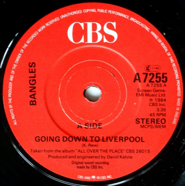 Bangles : Going Down To Liverpool (7", Single, RE)