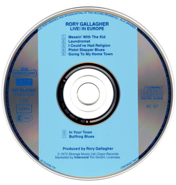 Rory Gallagher : Live! In Europe / Stage Struck (CD, Album, RE + CD, Album, RE + Comp)