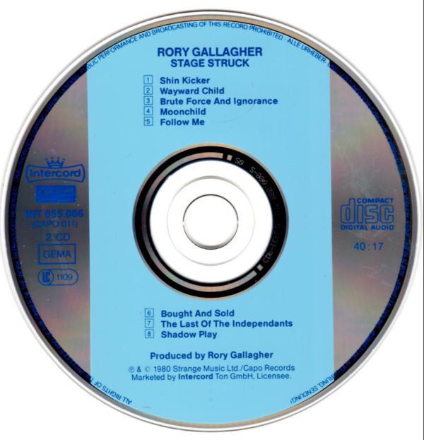 Rory Gallagher : Live! In Europe / Stage Struck (CD, Album, RE + CD, Album, RE + Comp)
