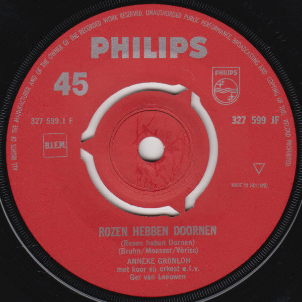 Anneke Grönloh : Rozen Hebben Doornen / Zwarte Zeeman (7", Single, Mono)